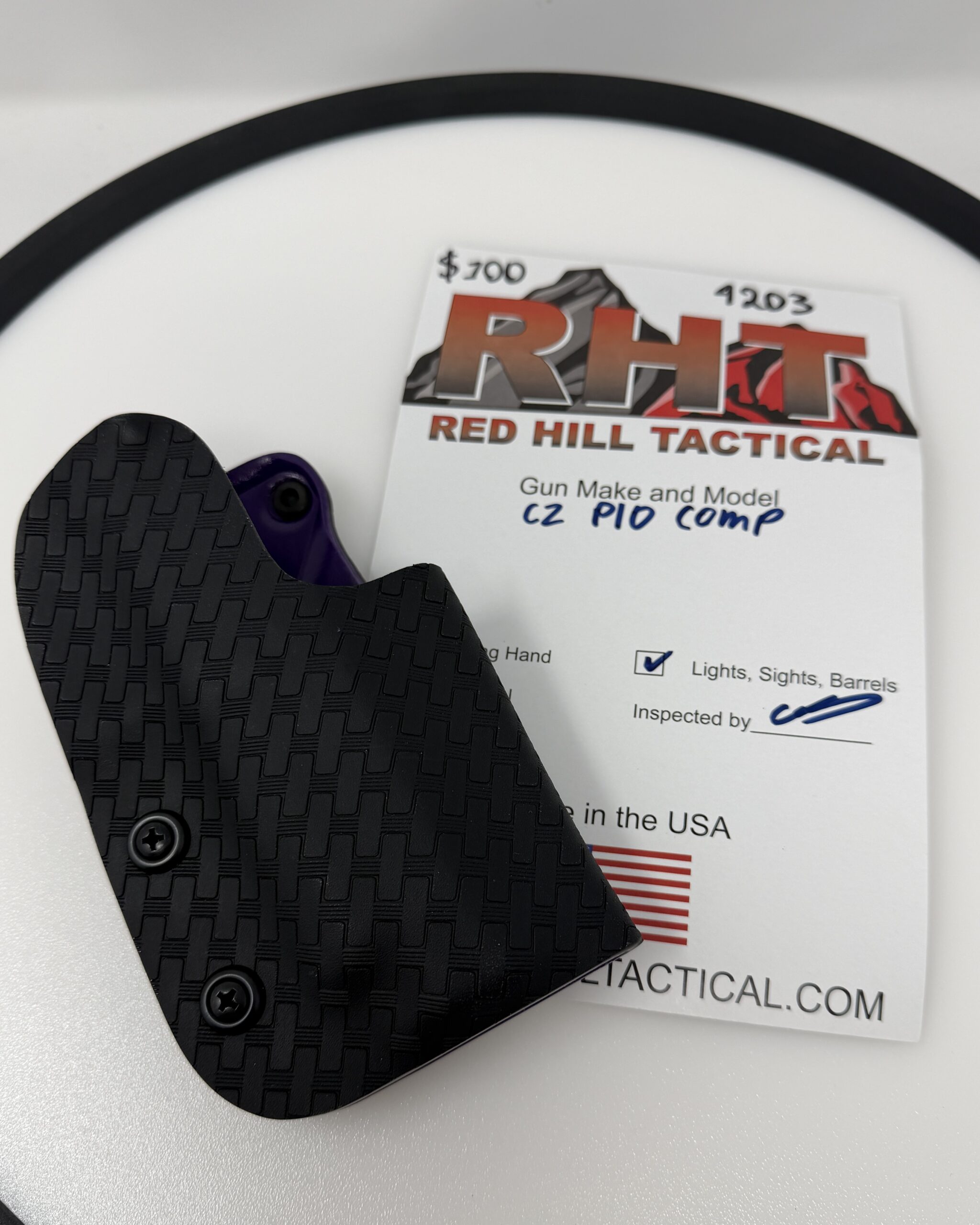 RTS CZ P10 Comp Competition Holster - Right Hand - Black Tire / Purple Haze
