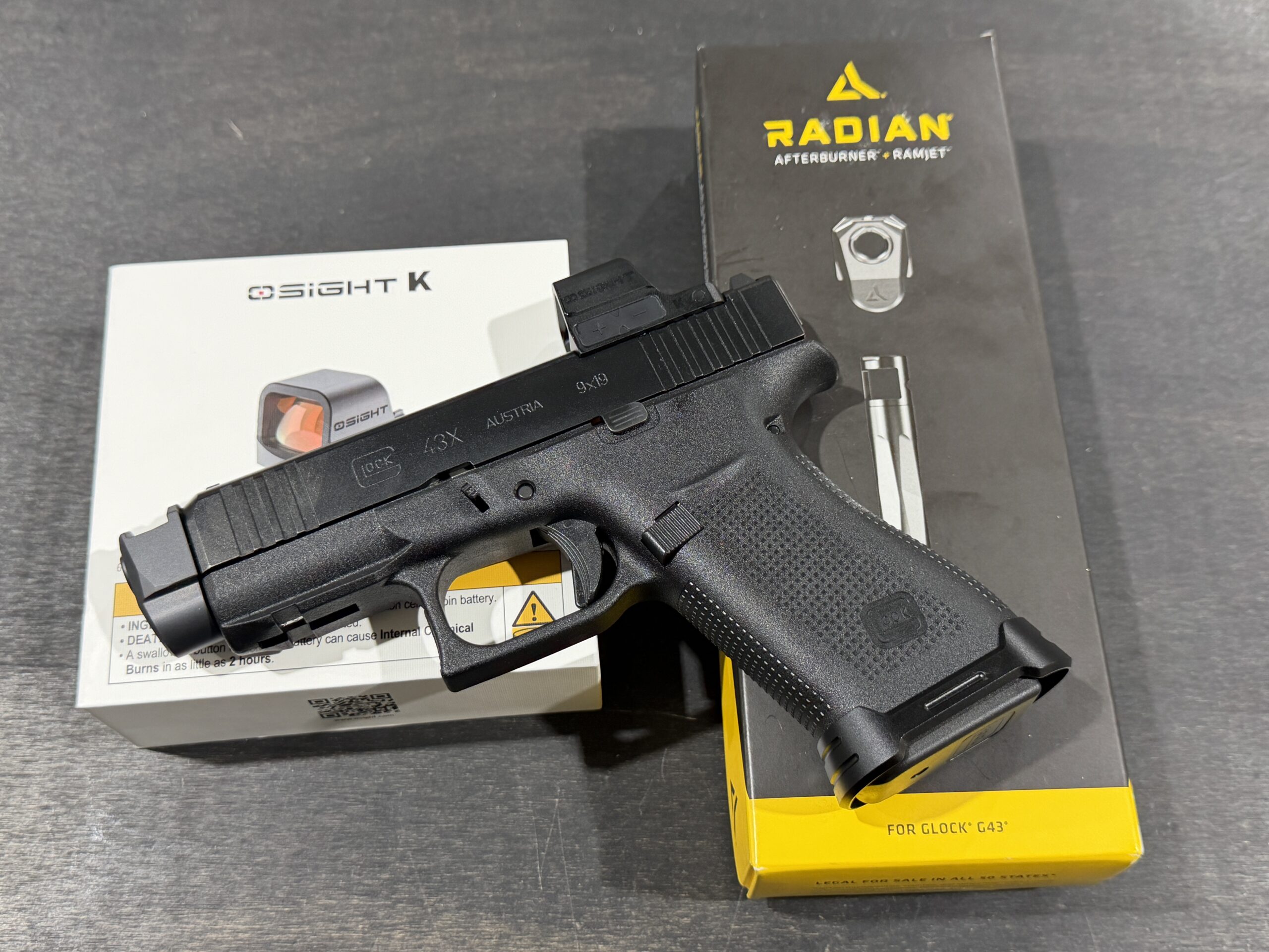Glock g43x MOS with Radian Ramject, Magwell and OSight