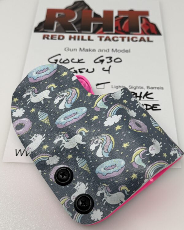 RTS - Holster forGlock G30 - RH - Competition - Donuts with Unicorns - 2nd print transfer