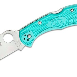 Spyderco DELICA® 4 FRN TEAL SATIN BLADE