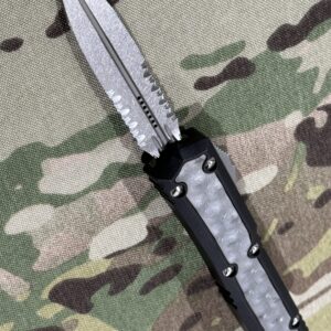 Microtech Makora D/E Signature Series Stonewash P/S Bubble Inlay NIB Internals