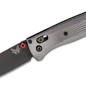 Benchmade Bugout AXIS Folding Knife 3.24" M390 Black Cerakote Plain Blade, Machined Aluminum Handles