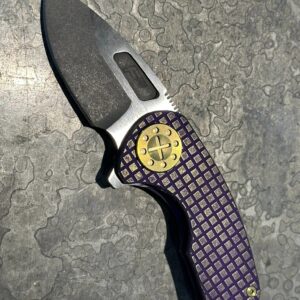 Curtiss Custom Knives Compact F3 Slicer Flipper Purple Frag Milling