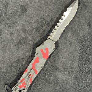 Heretic Knives Hydra Recurve 2-Tone Serrated Red Camo