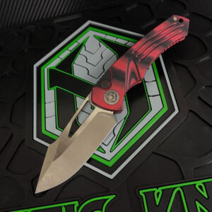 Heretic Pariah Drop Point Manual Bronze Red & Black G10 Chassis
