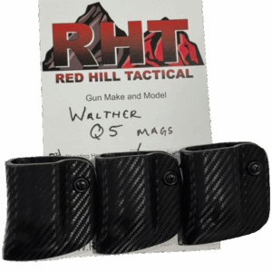RTS MAG POUCHES - (3) Walther Q5 Magazine Pouches - RH - 2nd (Blem) - Carbon Fiber Black / Black