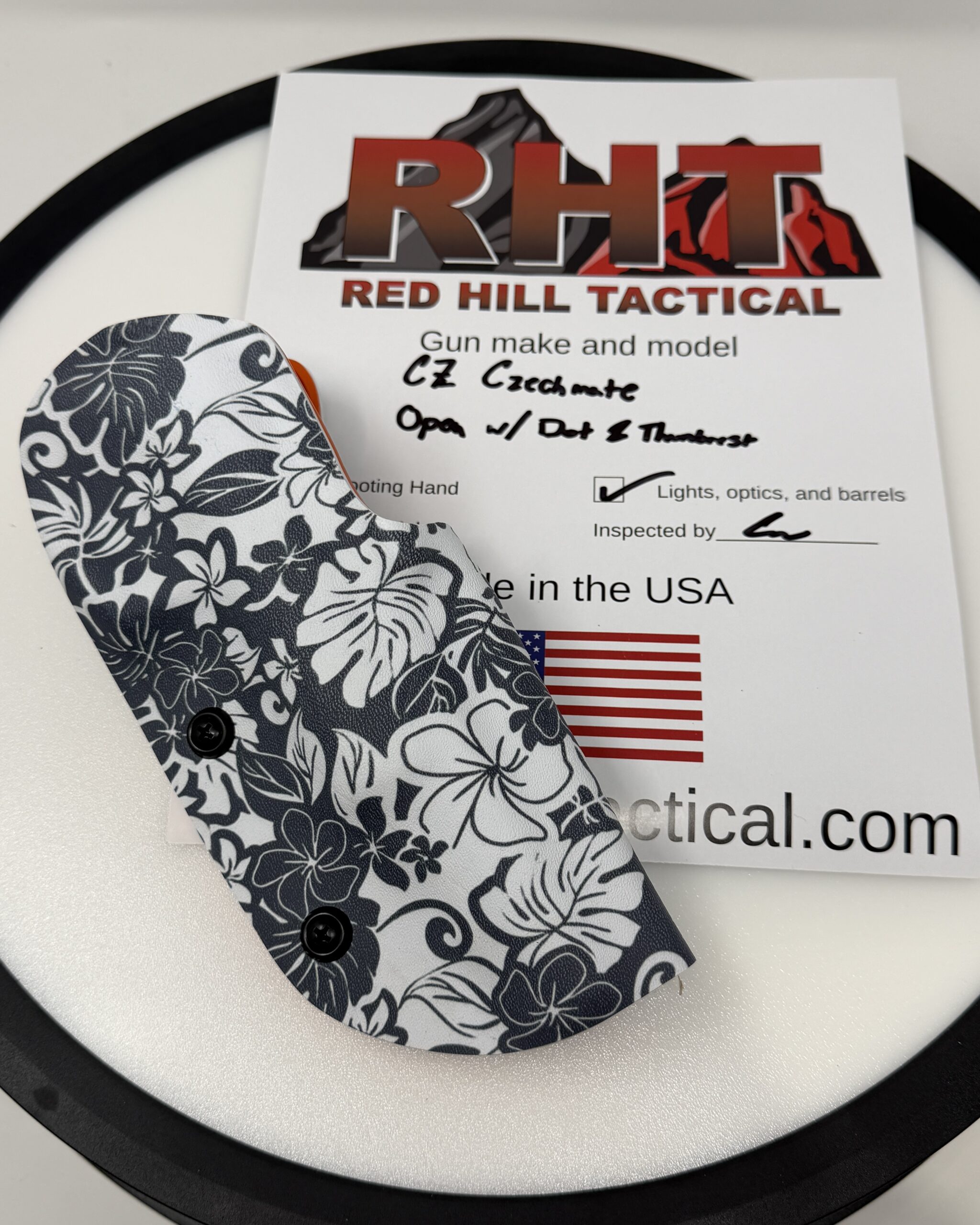 Holster for CZ Czechmate - Competition - RH - Hawaiian Flowers Black and White