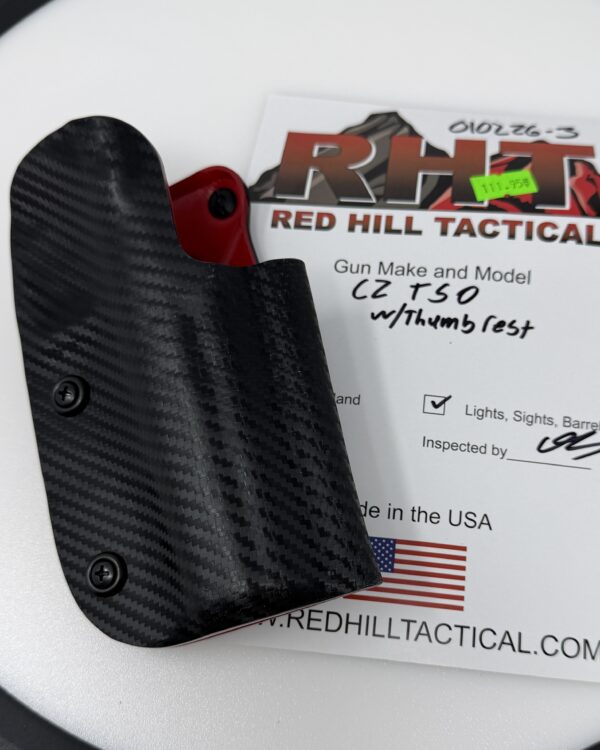 RTS CZ TS Orange Competition Holster - Right Hand - CF Black / EMT Red